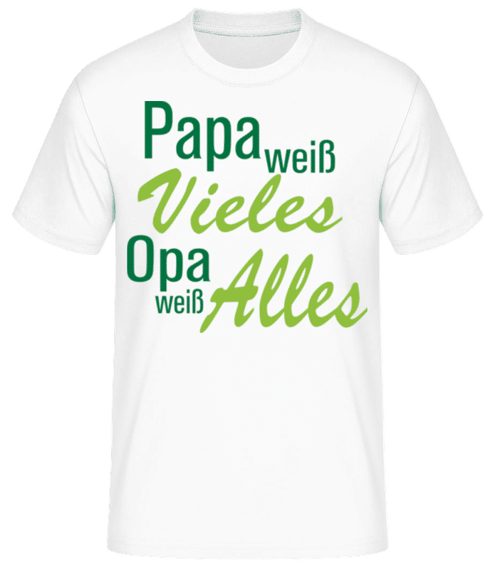 Vorschau: Opa Weiß Alles - Männer Basic T-Shirt - Weiß - Vorne