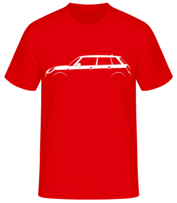 'Mini Cooper 5-Door (F56)' Silhouette - Pánské basic tričko - Červená - Napřed
