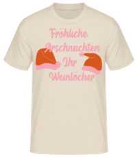 Fröhliche Arschnachten - Männer Basic T-Shirt - Creme - Vorne