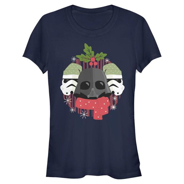 Aperçu: Star Wars - Darth Vader & Stormtroopers Darth Holiday - Christmas - Femme T-shirt - Bleu marine - Devant