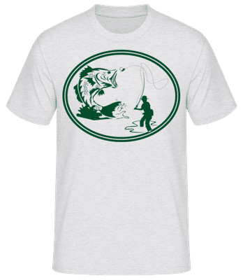 Fishing Icon Green - Männer T-Shirt B&C - Grau meliert - Vorne