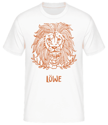 Kritzel Stil Sternzeichen Löwe - Männer Basic T-Shirt - Weiß - Vorne