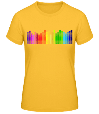 Regenbogen Soundbars - Frauen T-Shirt B&C - Goldgelb - Vorne