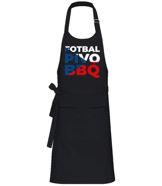 Aperçu: Fotbal Pivo BBQ - Tablier professionnel - Noir - Devant