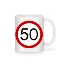 50 Symbol - Keramický hrnček - Biela - Predné