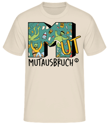 Mutausbruch - Männer Basic T-Shirt - Creme - Vorne
