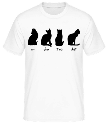 Un Deux Trois Chat - T-shirt standard Homme - Blanc - Devant