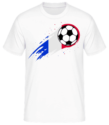 Frankreich Fahne Fußball - Männer Basic T-Shirt - Weiß - Vorne