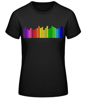 Regenbogen Soundbars - Frauen T-Shirt B&C - Schwarz - Vorne