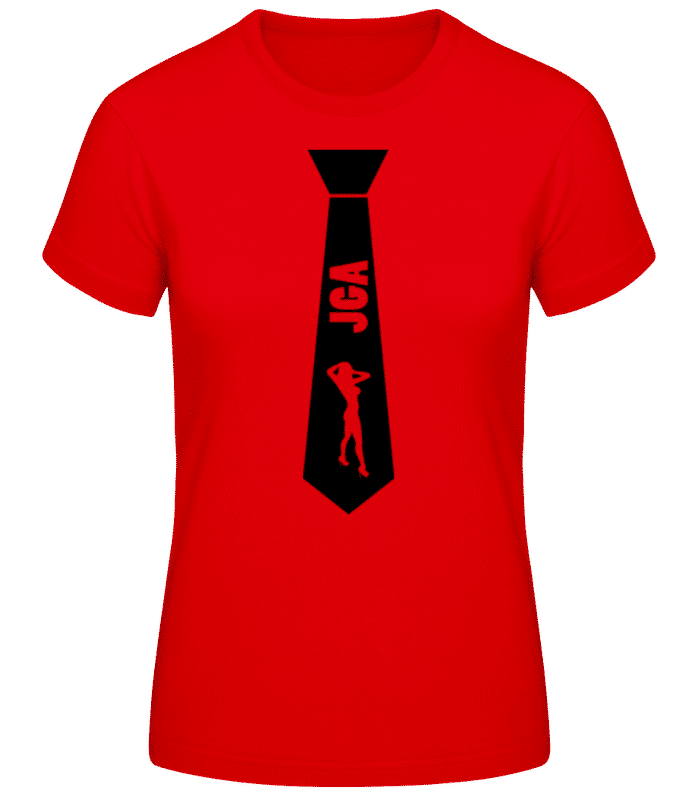 Vorschau: Krawatte JGA Stripperin 1 - Frauen T-Shirt B&C - Rot - Vorne