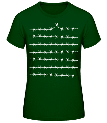  Liberté de Fil de Fer Barbelé - T-shirt standard Femme - Vert bouteille - Devant