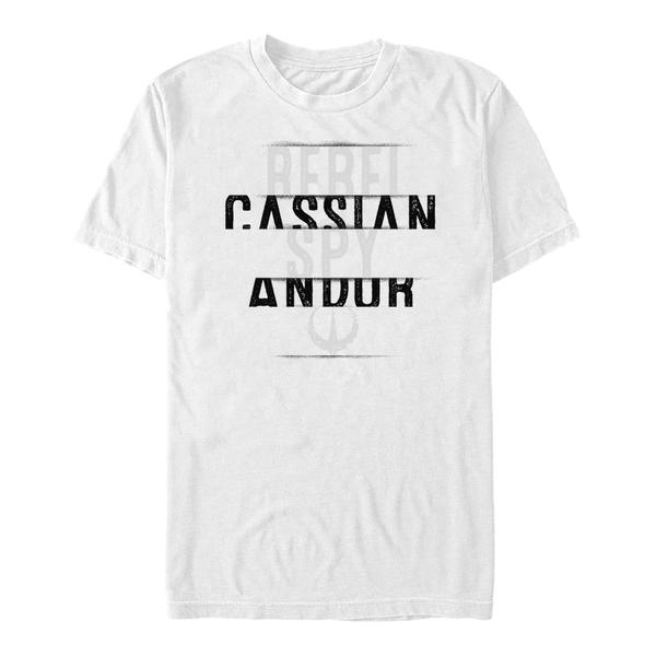 Preview: Star Wars - Andor - Cassian Andor Spy Text Stack - Men's T-Shirt - White - Front