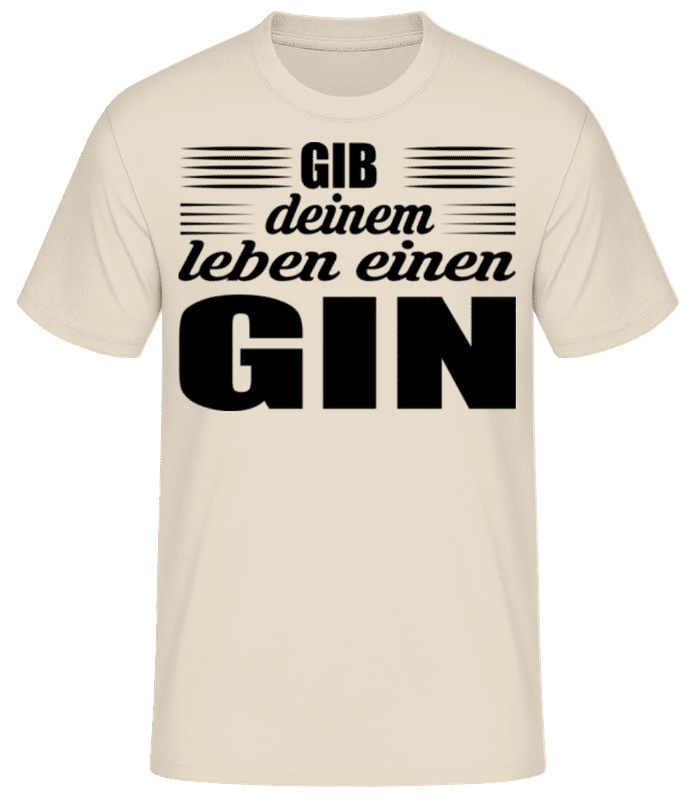 Vorschau: Gib Deinem Leben Einen Gin - Männer Basic T-Shirt - Creme - Vorne