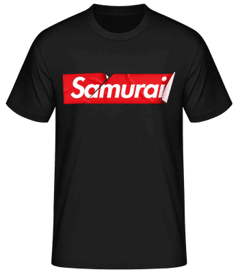 Samurai Sticker - Men's B&C T-Shirt - Black - Front