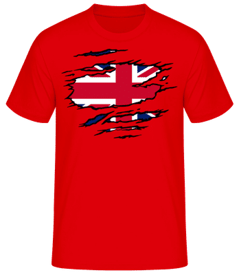Ripped Flag United Kingdom - Men's Basic T-Shirt - Red - Front
