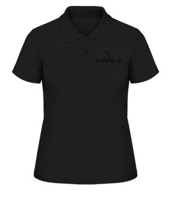 Rythme cardiaque de golf - Polo en piqué fin pour femmes - Noir - Devant