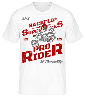 Pro Rider Red - Men's Basic T-Shirt - White - Front