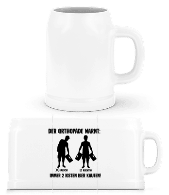 Der Orthopäde Warnt - Bierkrug - Weiß - Vorne