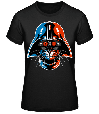 Cat Vader - Frauen Basic T-Shirt - Schwarz - Vorne