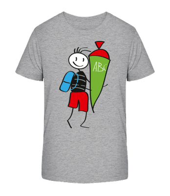 Child With Cornet Filled With Sweets - Kid's Organic T-Shirt Stanley Stella 2.0 - Heather grey - Front