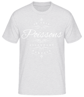 Je Suis Poissons Ascendant Parfait - T-shirt standard Homme - Gris chiné - Devant