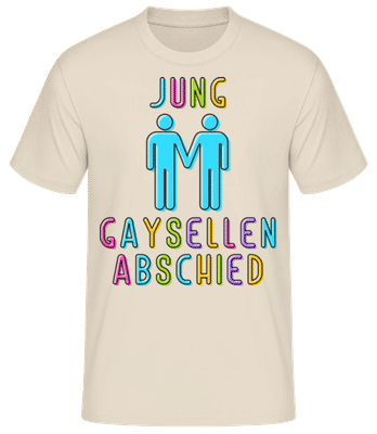 JGA Jung Gaysellenabschied - Männer Basic T-Shirt - Creme - Vorne