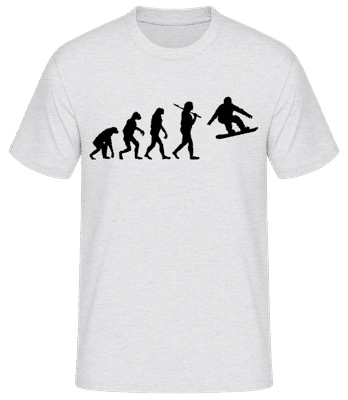 Évolution du snowboard - T-shirt standard Homme - Gris chiné - Devant