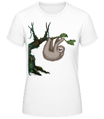 Faultier Hängt Am Baum Grau · Frauen T-Shirt B&C