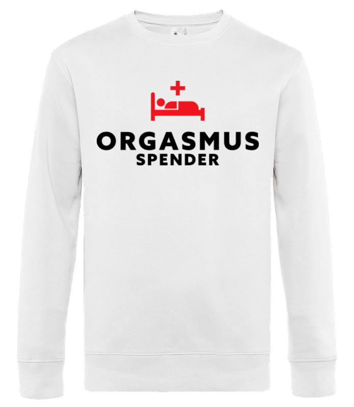 Vorschau: Orgasmus Spender - Männer Standard Pullover - Weiß - Vorne