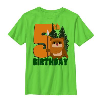 Star Wars - Ewoks 5th Birthday - Birthday - Enfant T-shirt - Citron vert - Devant