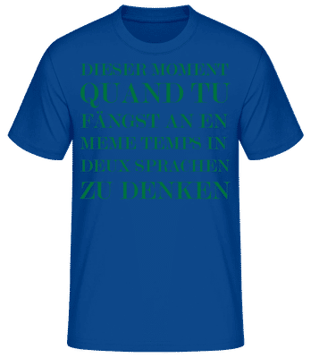 Bilingue Allemand Français - T-shirt standard Homme - Bleu royal - Devant