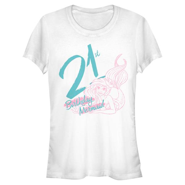 Disney - Ariel La Petite Sirène - Malá mořská víla Birthday Mermaid Twenty One - Femme T-shirt - Blanc - Devant