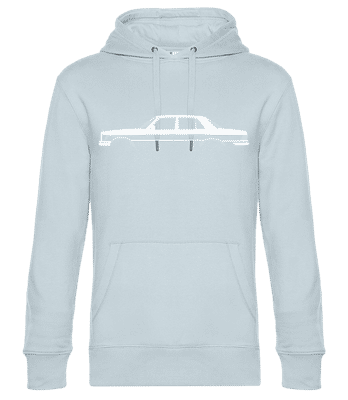 'Mercedes 280 SE W116' Silhouette - Unisex premium mikina - Svetlo modrá - Predné