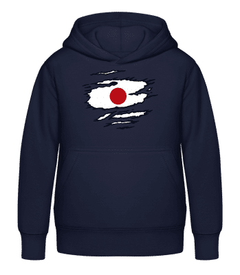 Ripped Flag Japan - Kid's Hoodie - Navy - Front