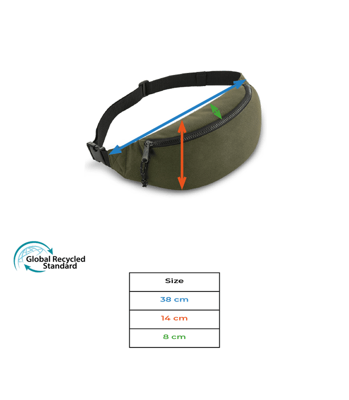 Preview: BagBase Bum Bag - Size chart