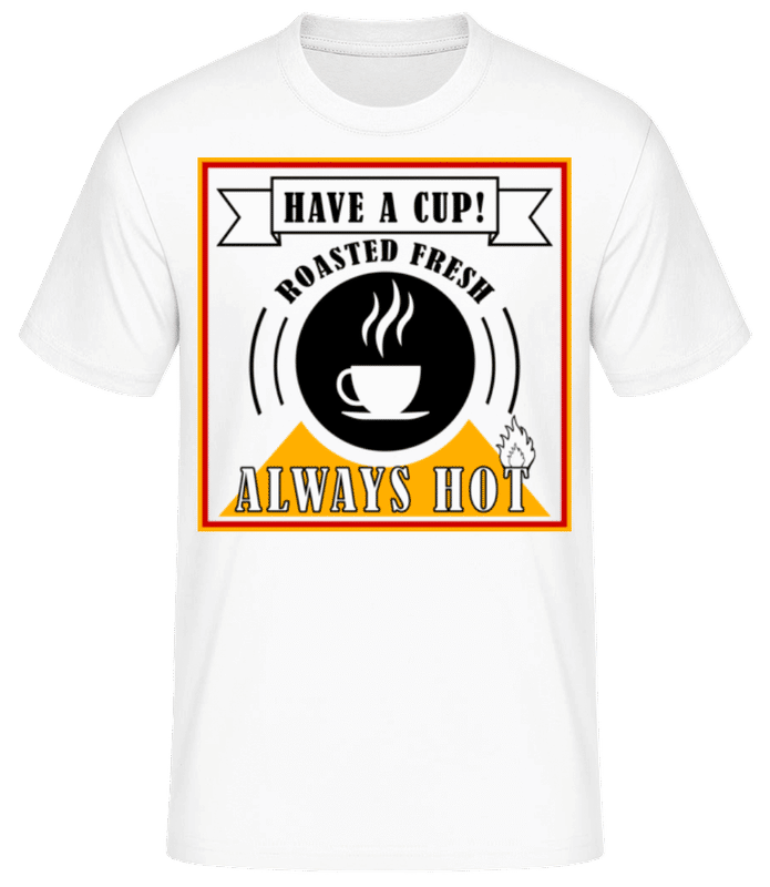 Vista previa: Have A Cup - Camiseta básica para hombre - Blanco - delante