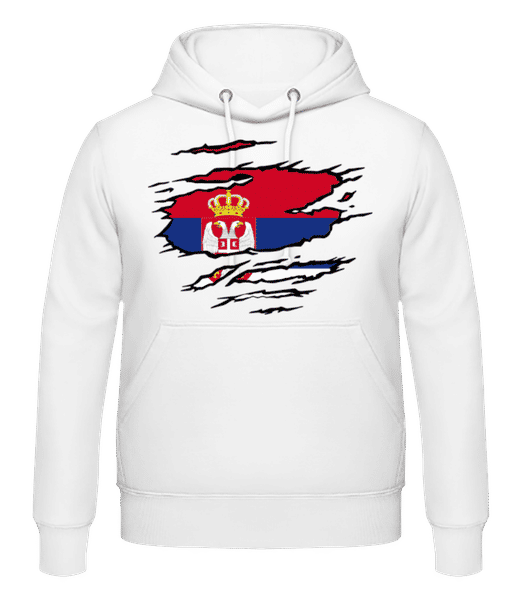 Drapeau déchiré Serbie - Sweat à capuche Homme - Blanc - Devant