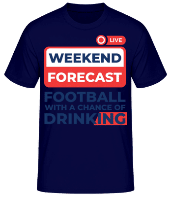 Weekend Forecast Football - Männer Basic T-Shirt - Marine - Vorne