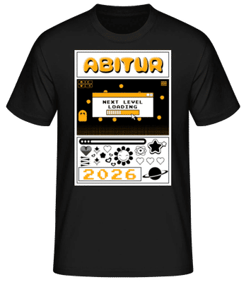 Abitur Next Level Loading - Männer Basic T-Shirt - Schwarz - Vorne