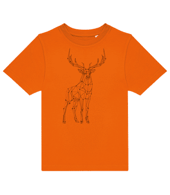 Polygon Deer Filigree - Kids B&C T-Shirt - Orange - Front