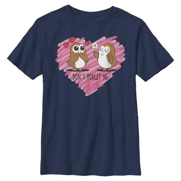 Aperçu: Star Wars - Le Réveil de la Force - Porg Dont et Me - Valentine's Day - Enfant T-shirt - Bleu marine - Devant