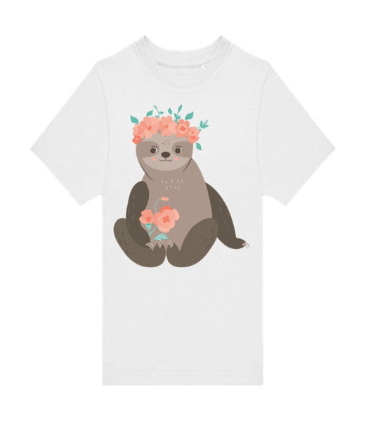 Aperçu: Indolence Avec Des Fleurs - T-shirt homme B&C - Blanc - Devant