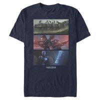 Star Wars - Mandalorian - Skupina MandoMon Epi6 Playtime - Pánské Tričko - Namořnická modrá - Napřed