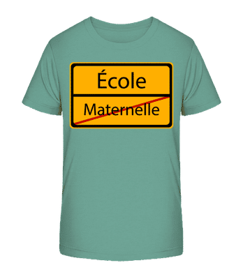 École - Maternelle - T-shirt bio Enfant Stanley Stella 2.0 - Bleu vert - Devant