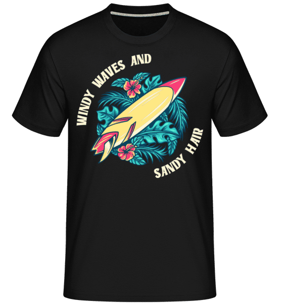 Aperçu: Windy Waves Sandy Hair -  T-Shirt Shirtinator homme - Noir - Devant