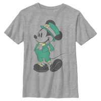 Disney - Mickey Mouse - Mickey Mouse Leprechaun Mickey - Dětské Tričko - Melírově šedá - Napřed