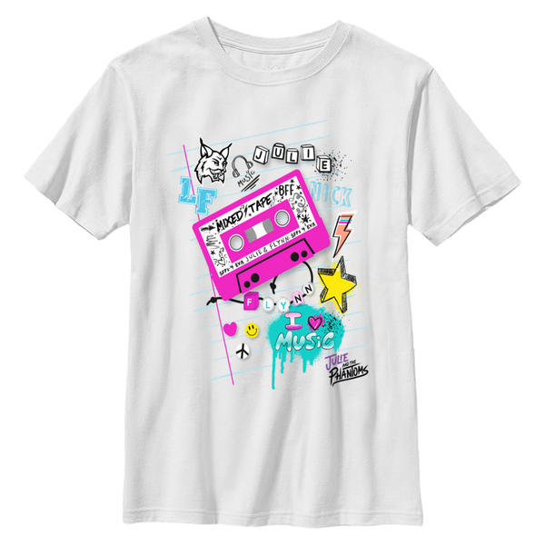 Aperçu: Netflix - Julie And The Phantoms - Tape Deck School Page - Enfant T-shirt - Blanc - Devant