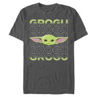 Star Wars - The Mandalorian - Grogu Big Face - Männer T-Shirt - Anthrazit meliert - Vorne