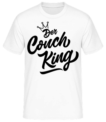 Der Couch King - Männer Basic T-Shirt - Weiß - Vorne