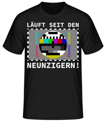 Läuft Seit Den Neunzigern - Männer Basic T-Shirt - Schwarz - Vorne